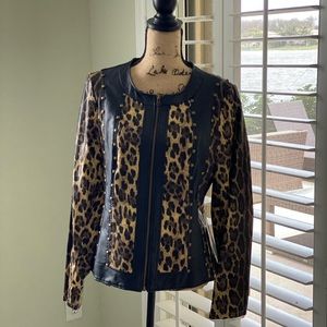 Animal 🦒 Print Leather Jacket 🧥 Blazer Large